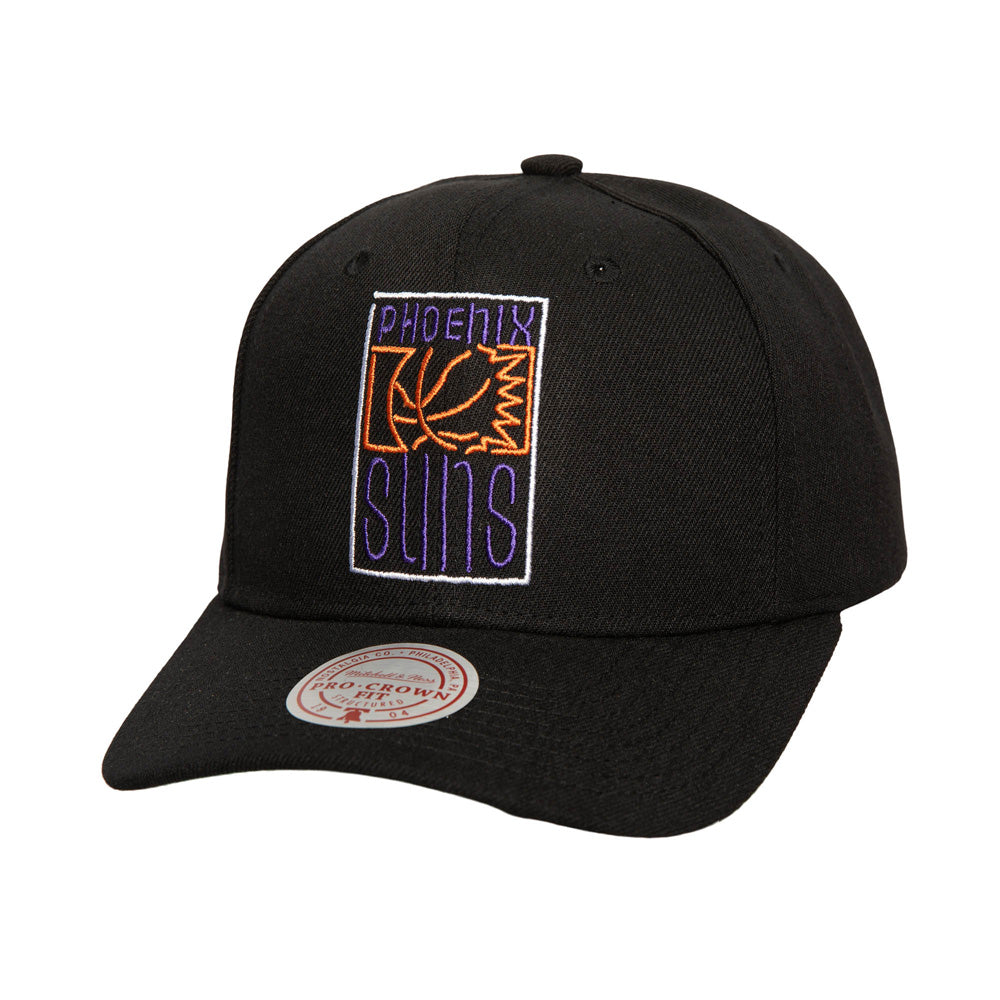 NBA Phoenix Suns Mitchell & Ness Neon Logo Pro Snapback Hat - Black