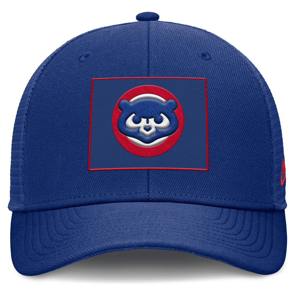 MLB Chicago Cubs Nike Cooperstown Square Patch Trucker Snapback Hat - Blue