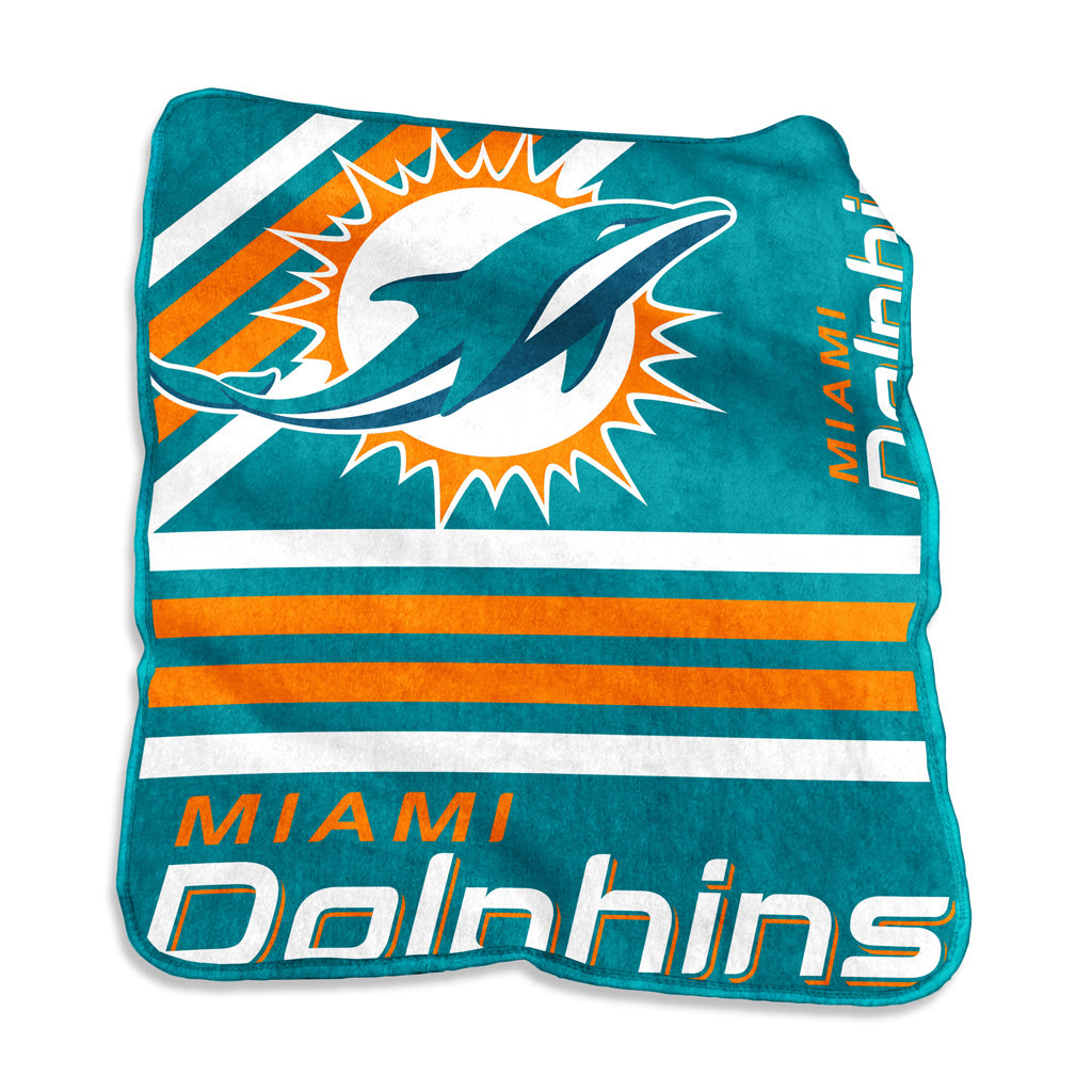 NFL Miami Dolphins Logo Brands 50" x 60" Raschel Blanket - Teal