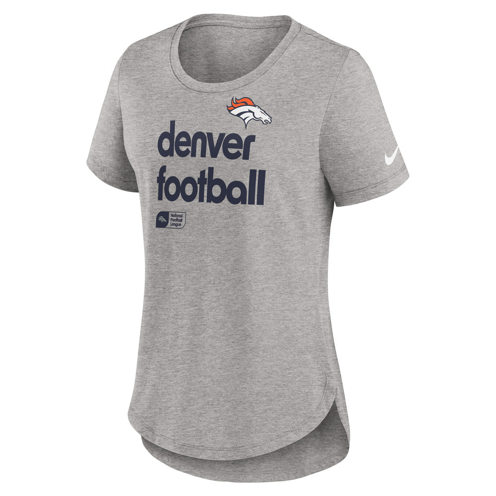 NFL Denver Broncos Women's Nike Tri-Blend Fashion T-Shirt - Heather Gray