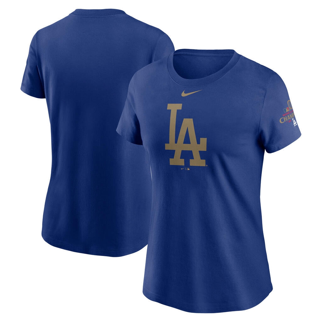 MLB Los Angeles Dodgers Nike Women's Gold Logo T-Shirt - Blue