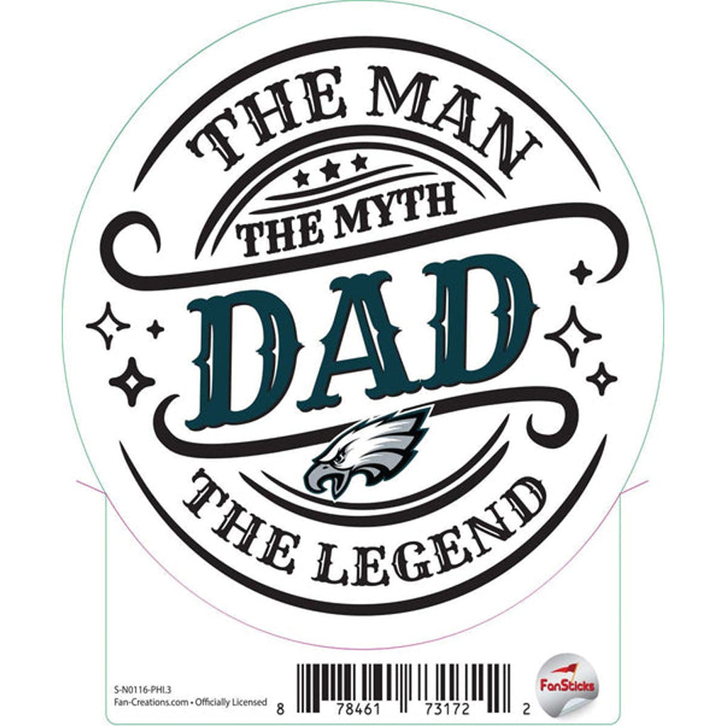 NFL Philadelphia Eagles Fan Creations The Man The Myth Sticker