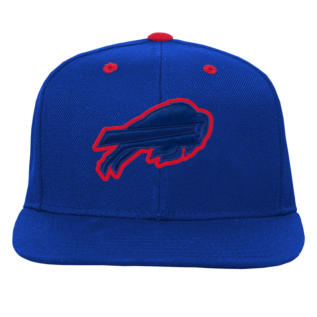 NFL Buffalo Bills Youth Outerstuff Team Color Pop Flatbrim Adjustable Snapback Hat - Blue