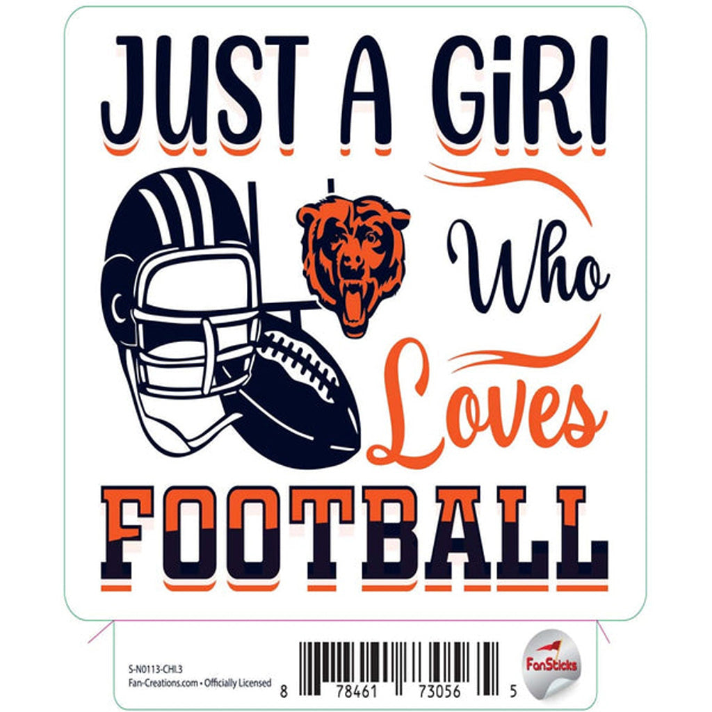 NFL Chicago Bears Fan Creations Just a Girl Sticker