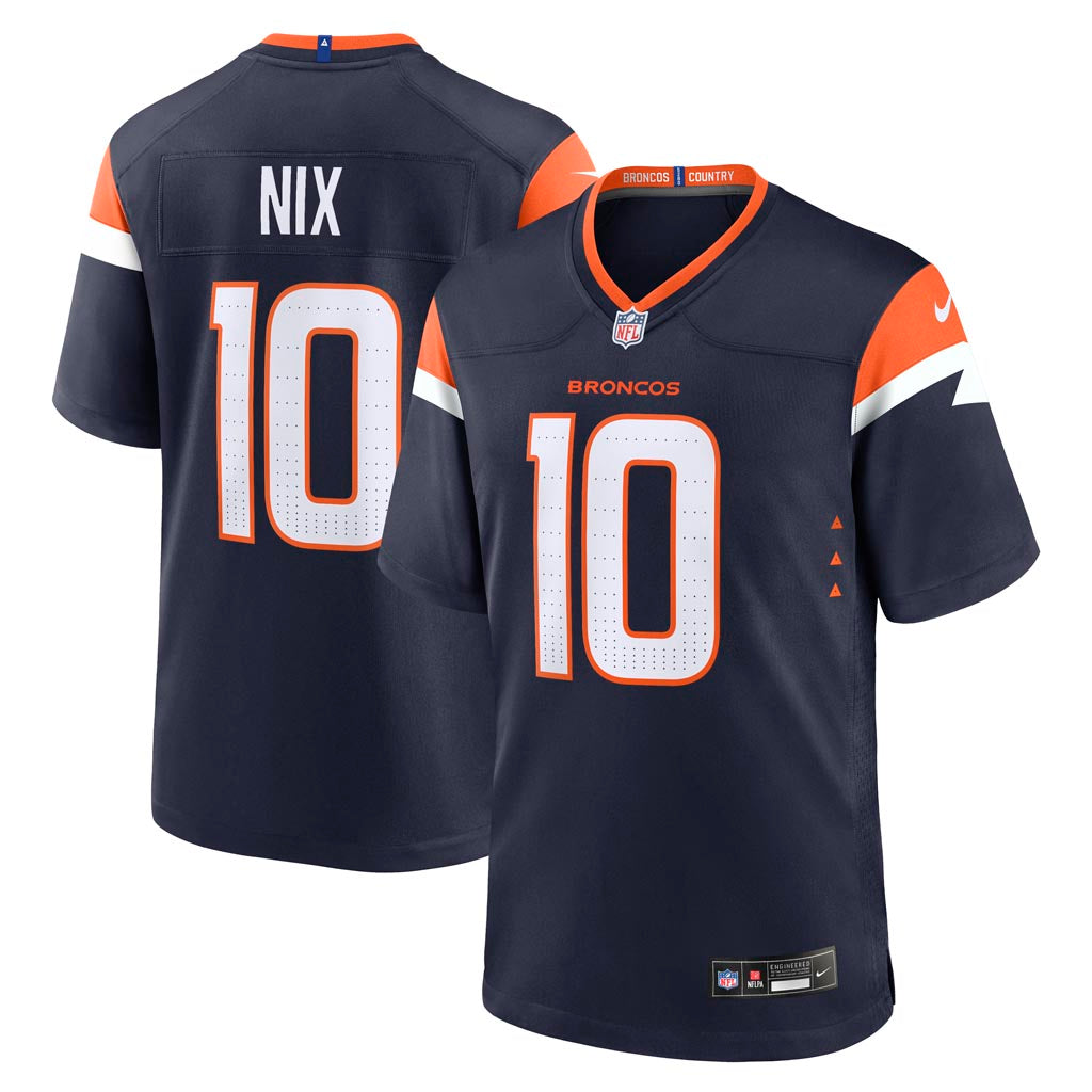 NFL Denver Broncos Bo Nix Nike Alternate Game Jersey - Navy