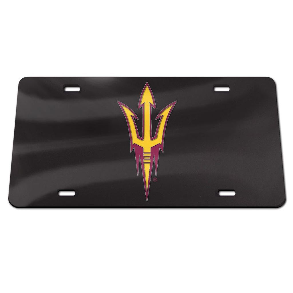 NCAA Arizona State Sun Devils WinCraft Fork Acrylic License Plate - Black