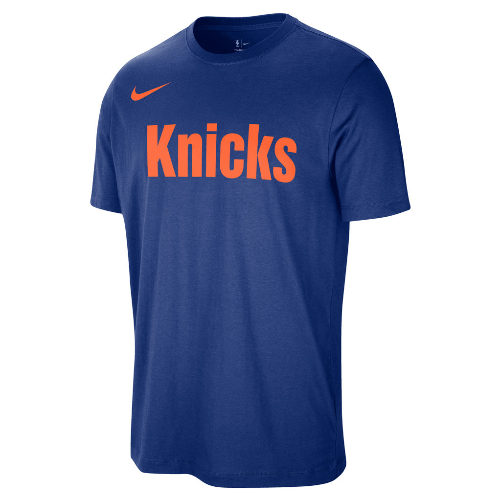 NBA New York Knicks Nike Essential Wordmark T-Shirt - Blue