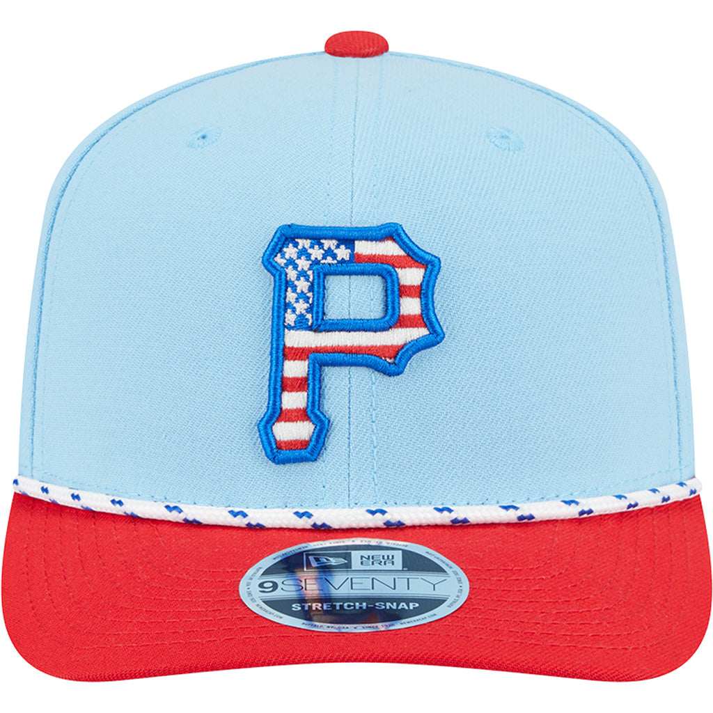 MLB Pittsburgh Pirates New Era 2025 4th of July 9SEVENTY Stretch-Snapback Hat - Light Blue