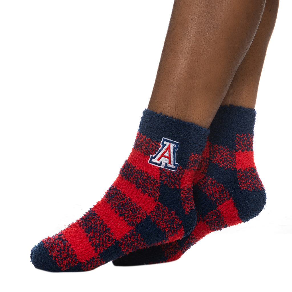NCAA Arizona Wildcats ZooZatz Fuzzy Buffalo Check Socks