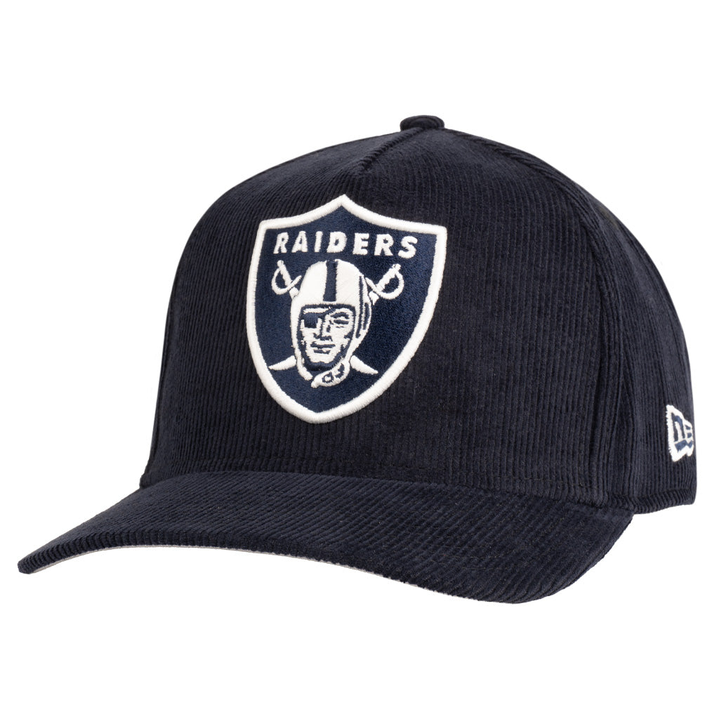 NFL Las Vegas Raiders New Era Corduroy 9FIFTY A-Frame Snapback Hat - Navy