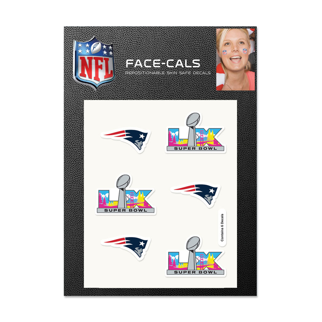 NFL New England Patriots WinCraft Super Bowl LX 6pk Face Cals