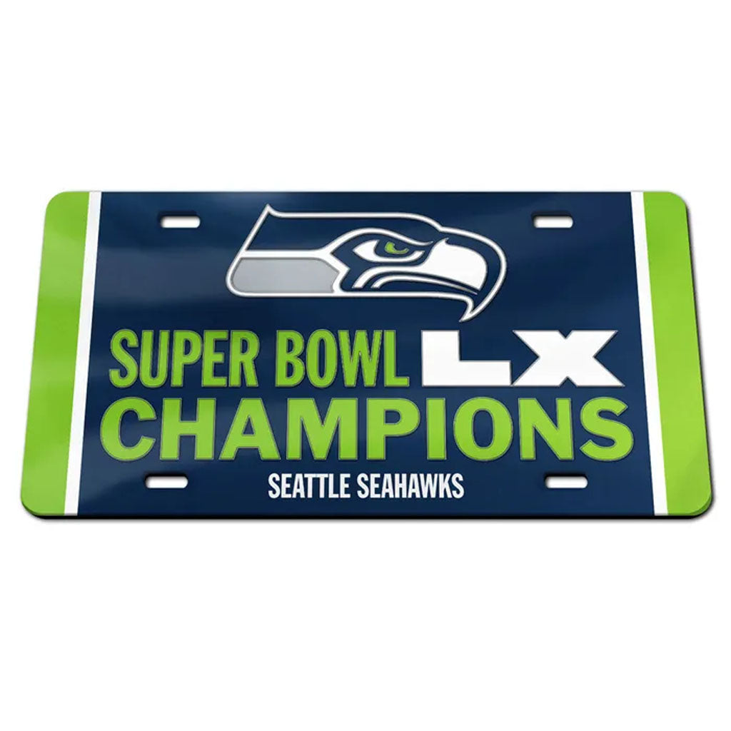 NFL Seattle Seahawks WinCraft Super Bowl LX Champions Acrylic License Plate