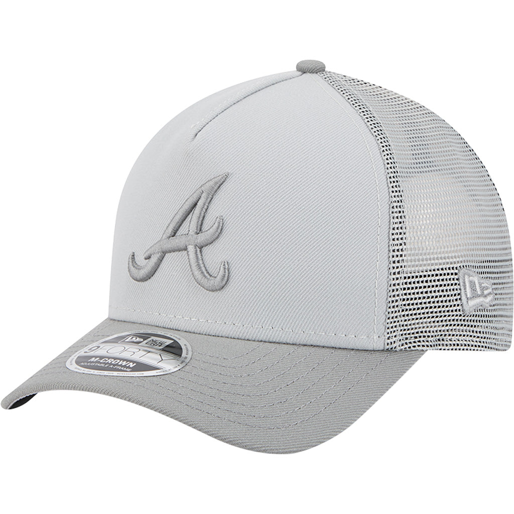 MLB Atlanta Braves New Era Gray Tonal 9FORTY M-Crown Snapback Trucker Hat - Gray