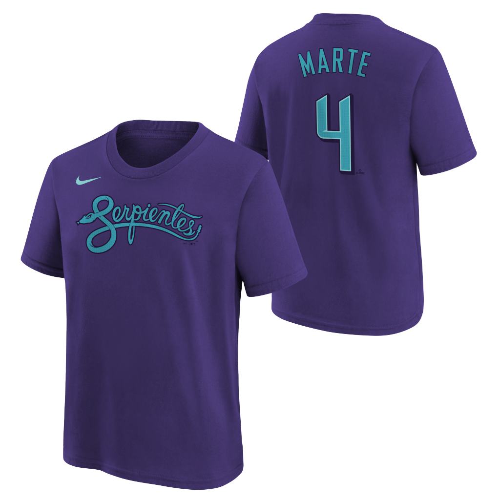 MLB Arizona Diamondbacks Ketel Marte Youth Nike 2025 City Connect Name & Number T-shirt - Purple