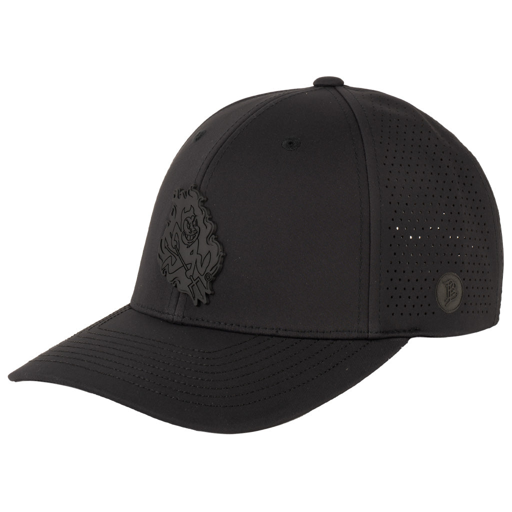 NCAA Arizona State Sun Devils Branded Bills Black on Black Sparky Flames Curved Elite Snapback Hat - Black