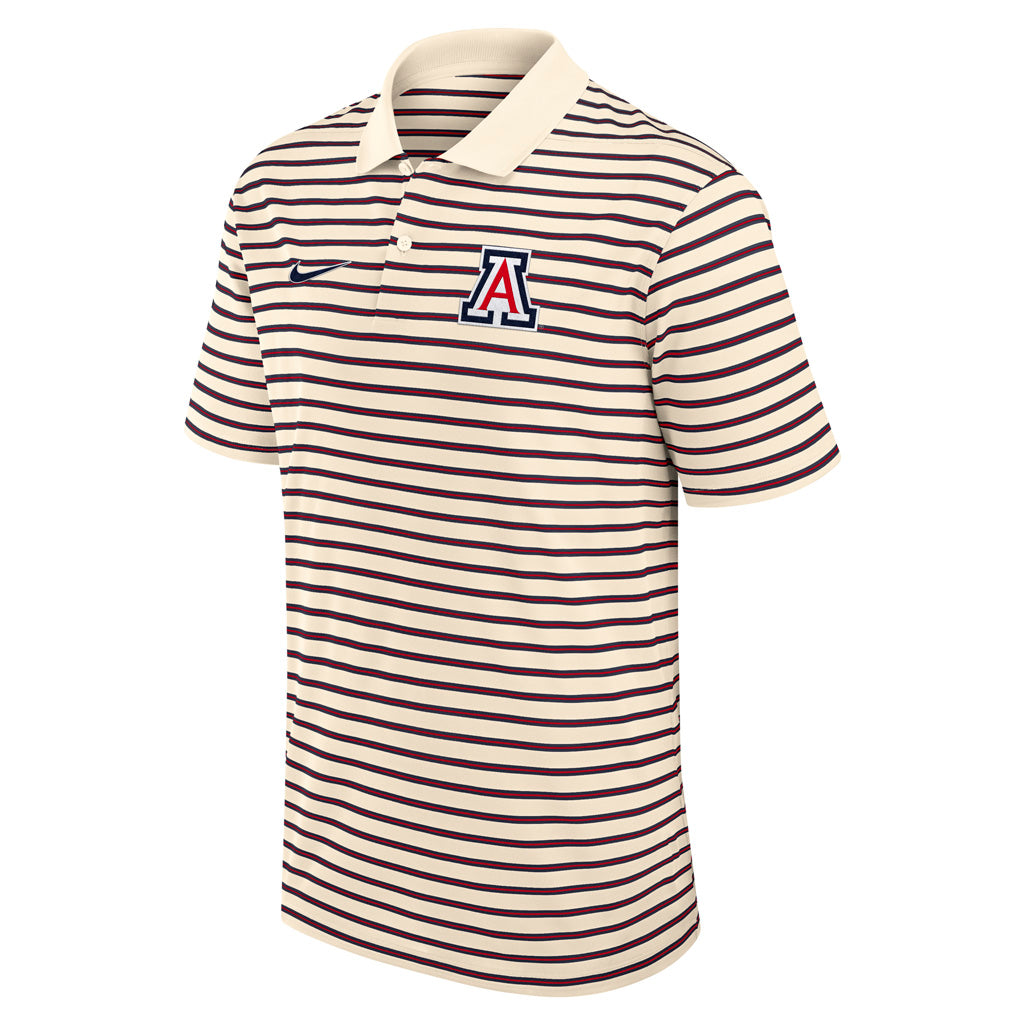 NCAA Arizona Wildcats Nike Striped Primary Logo Polo - Natural