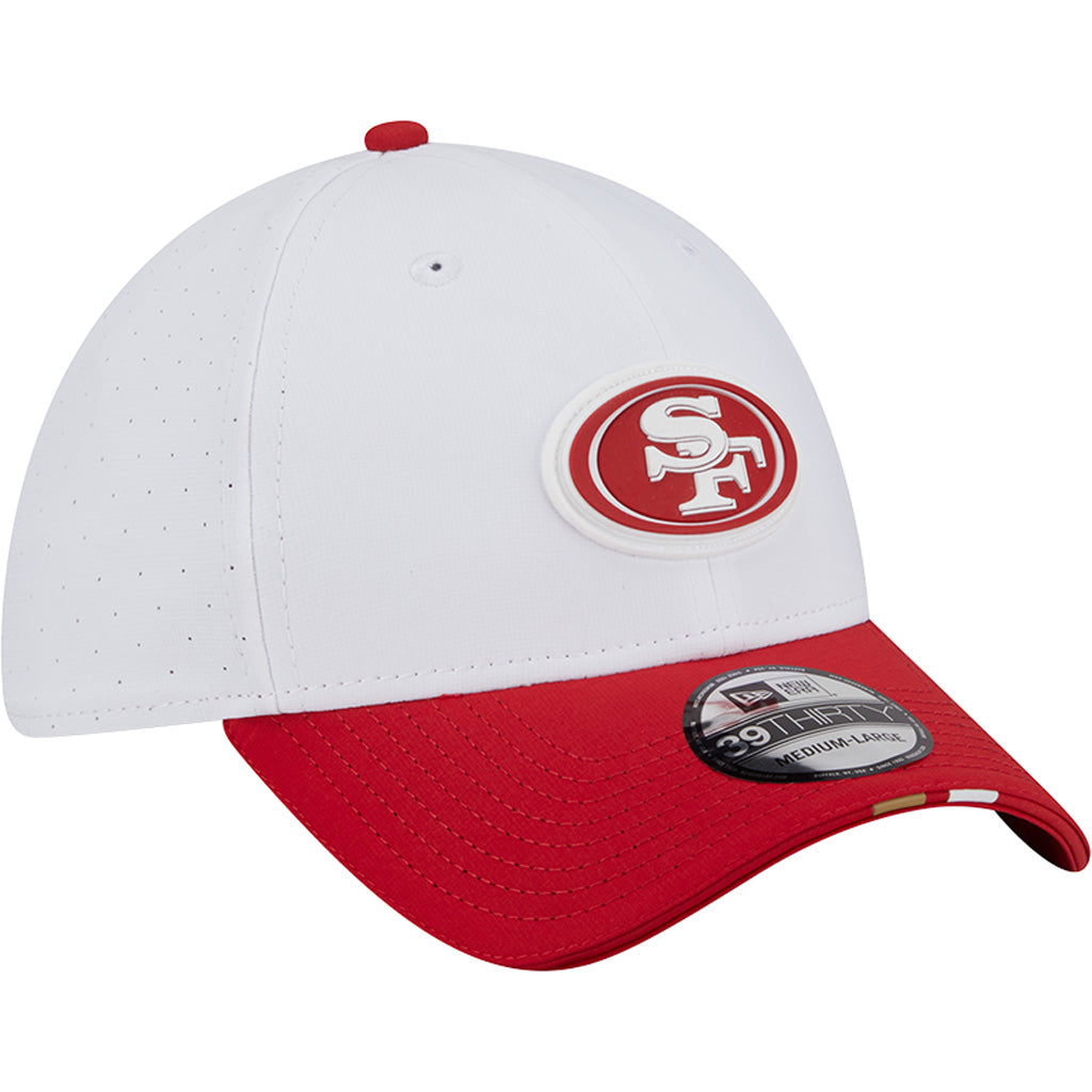 NFL San Francisco 49ers New Era 2025 Training 39THIRTY Flex Fit Hat - White
