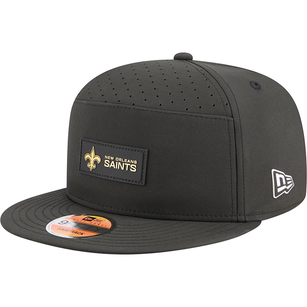 NFL New Orleans Saints New Era 2025 Sideline 9FIFTY Split Panel Snapback Hat - Black