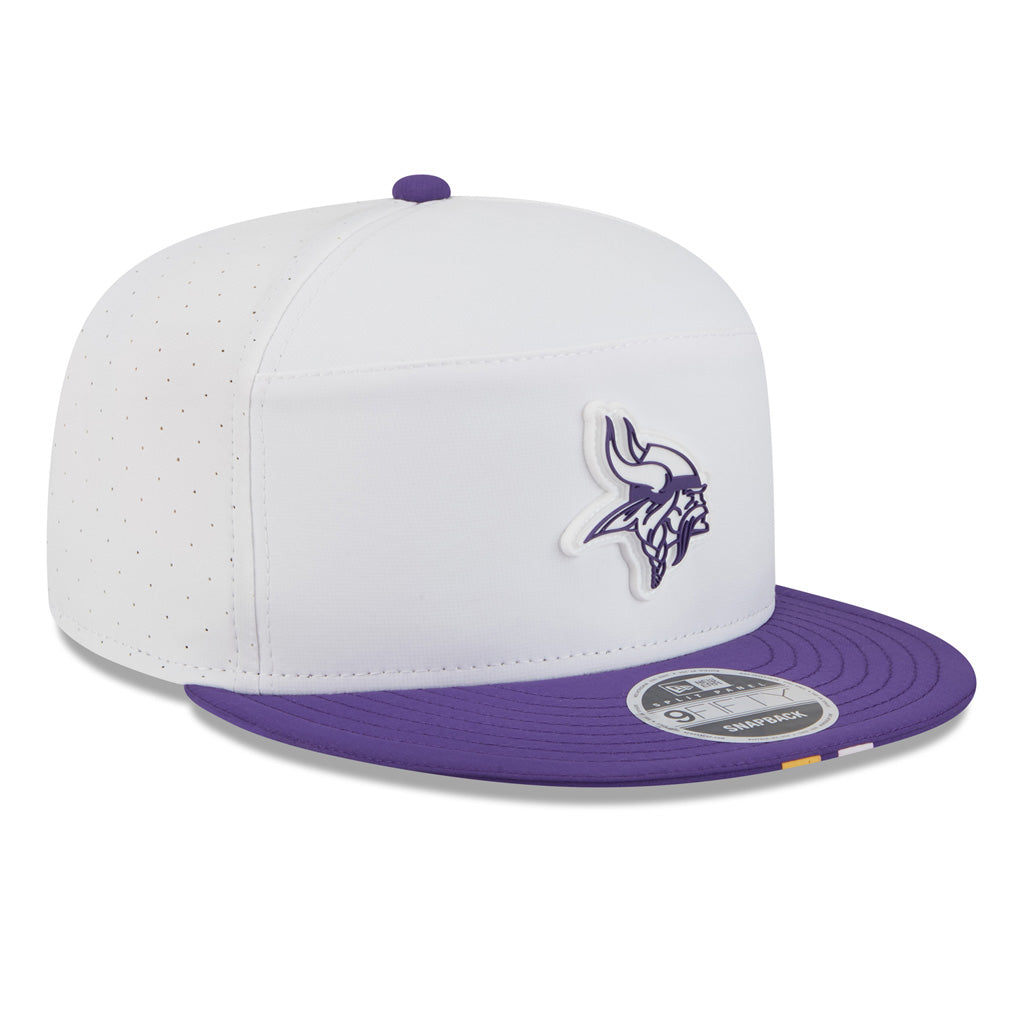 NFL Minnesota Vikings New Era 2025 Training 9FIFTY Split Panel Snapback Hat - White