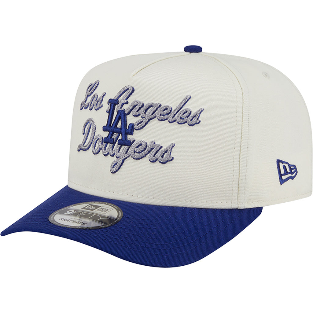 MLB Los Angeles Dodgers New Era Chainstitch Two-Tone 9FIFTY A-Frame Snapback Hat - Cream