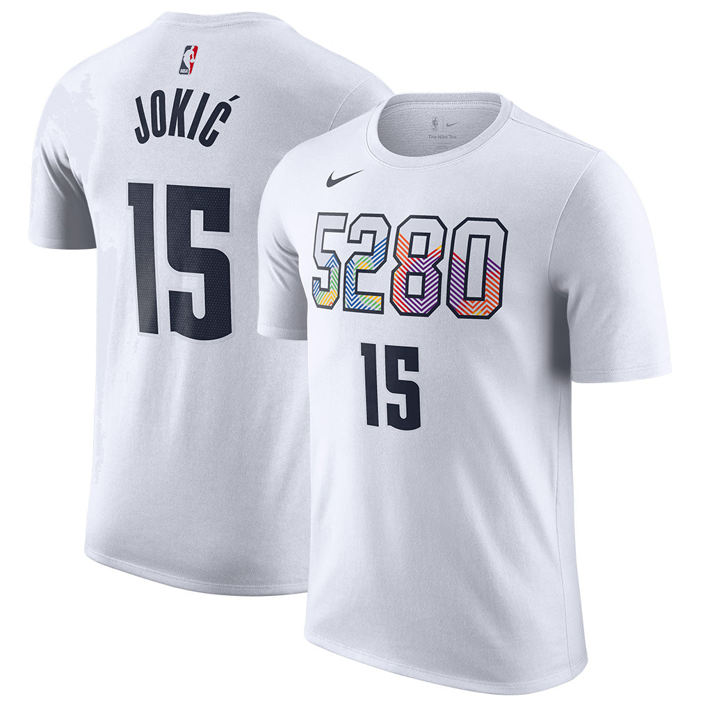 NBA Denver Nuggets Nikola Jokic City Edition 2025 Name & Number T-Shirt - White