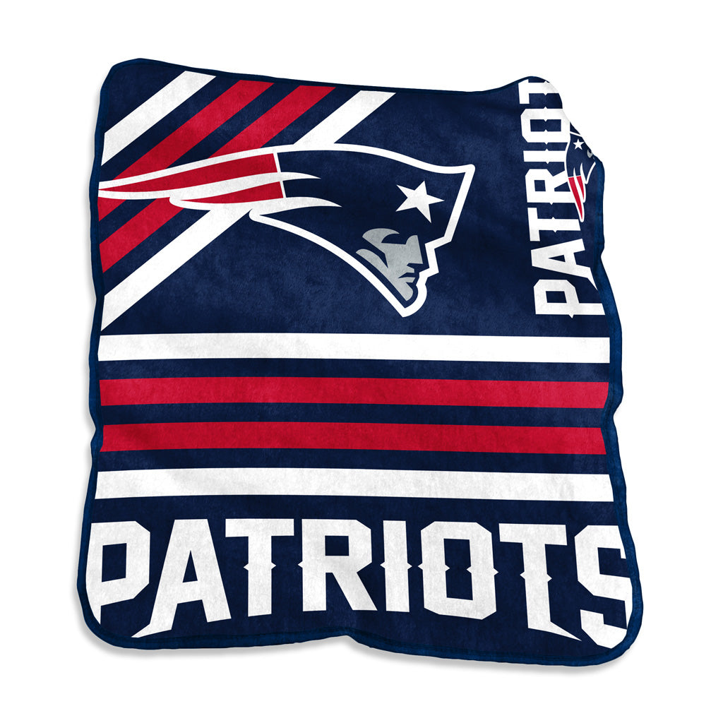 NFL New England Patriots Logo Brands 50" x 60" Raschel Blanket - Navy