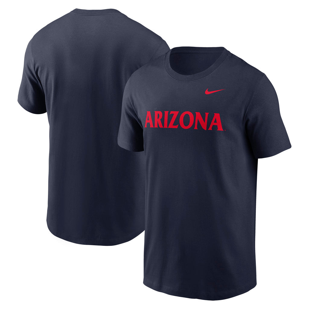 NCAA Arizona Wildcats Nike Red Wordmark Essential T-Shirt - Navy