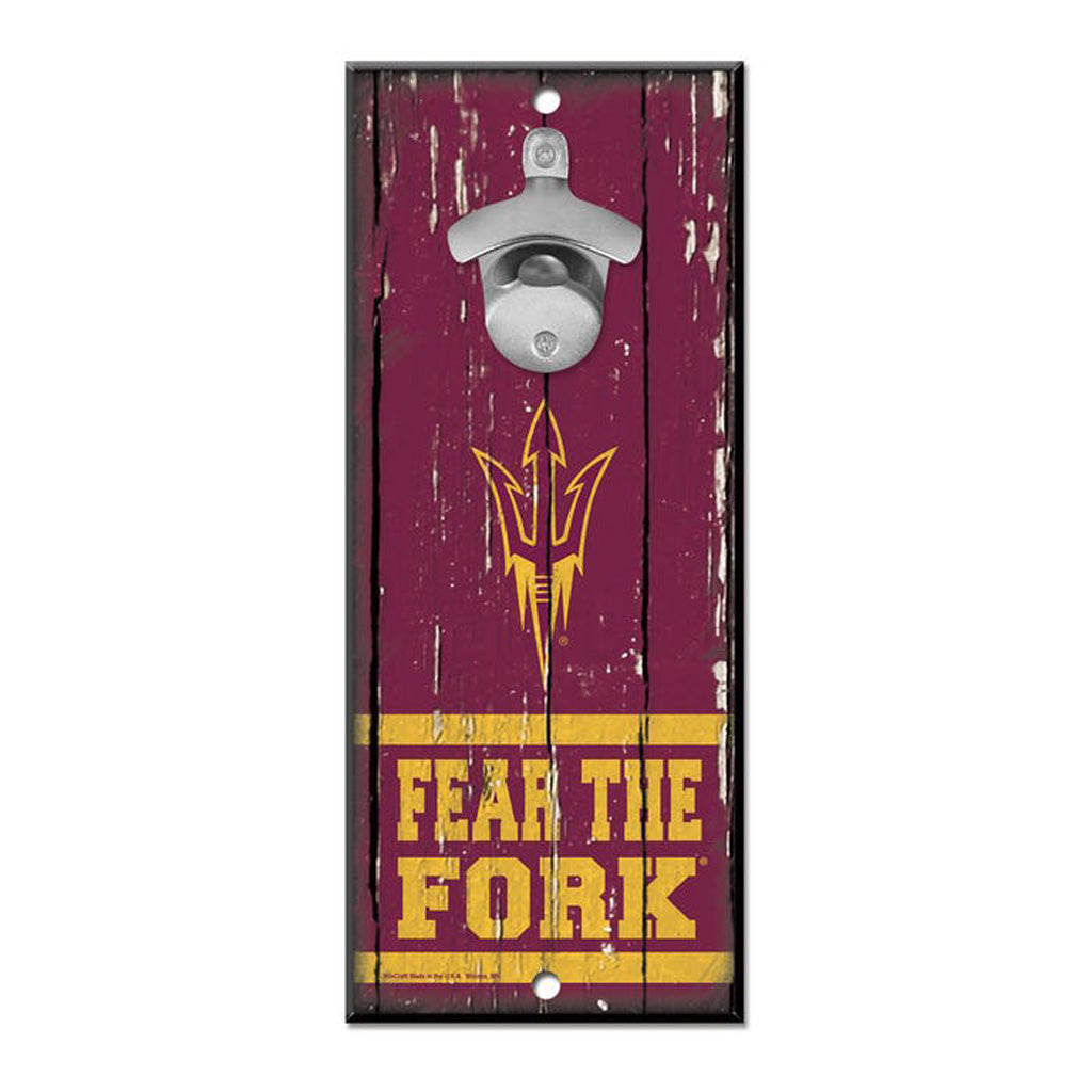 NCAA Arizona State Sun Devils WinCraft 5" x 12" Bottle Opener Sign - Maroon