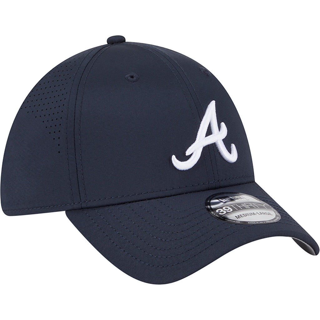 MLB Atlanta Braves New Era Mid Perf 39THIRTY Flex Fit Hat - Navy