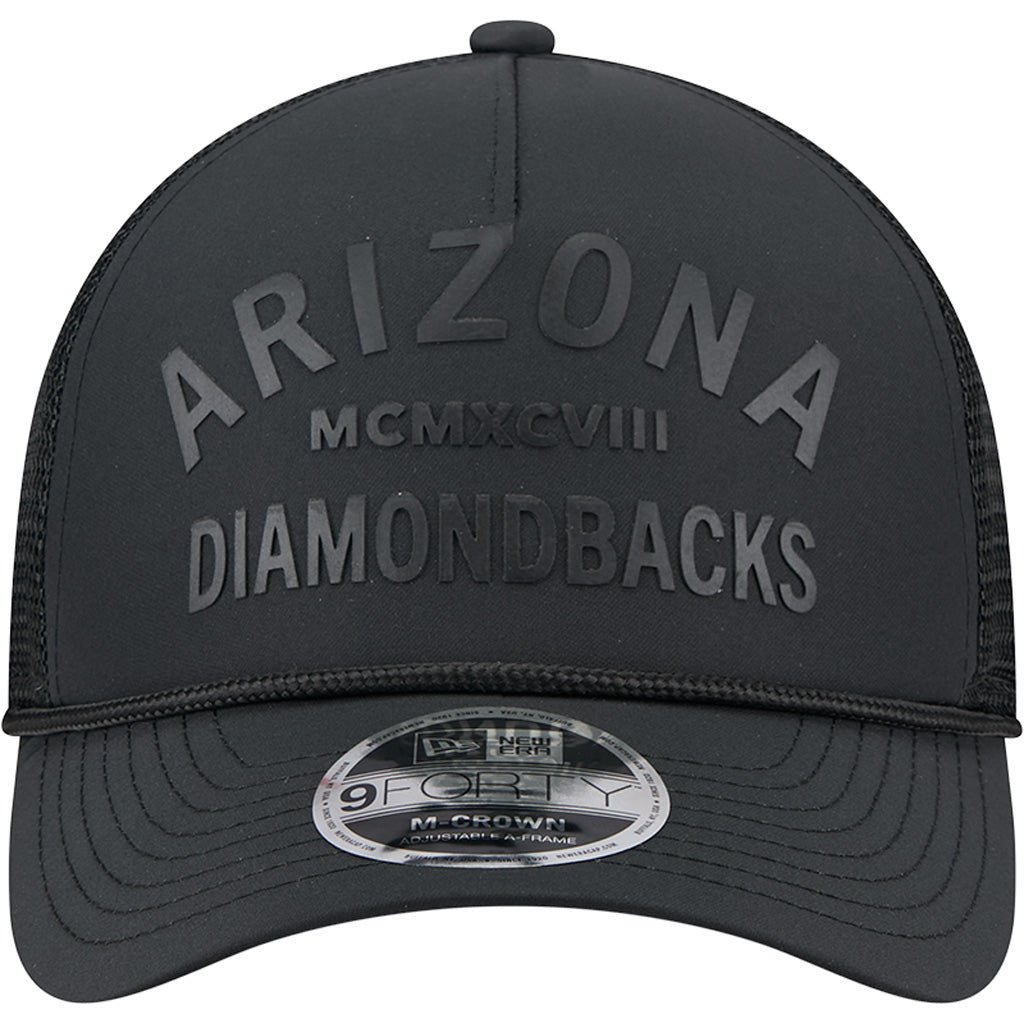 MLB Arizona Diamondbacks New Era Minimalist 9FORTY M-Crown Snapback Trucker Hat - Black