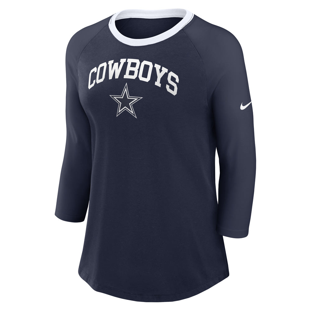 NFL Dallas Cowboys Women&#39;s Nike Fashion 3/4 Sleeve T-Shirt - Navy