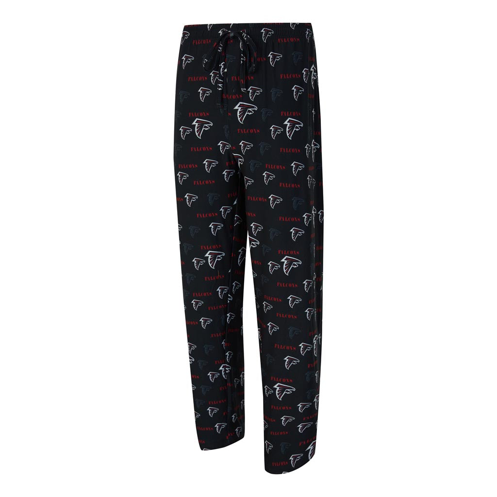 NFL Atlanta Falcons Concepts Sport Mosaic All Over Print PJ Pants - Black