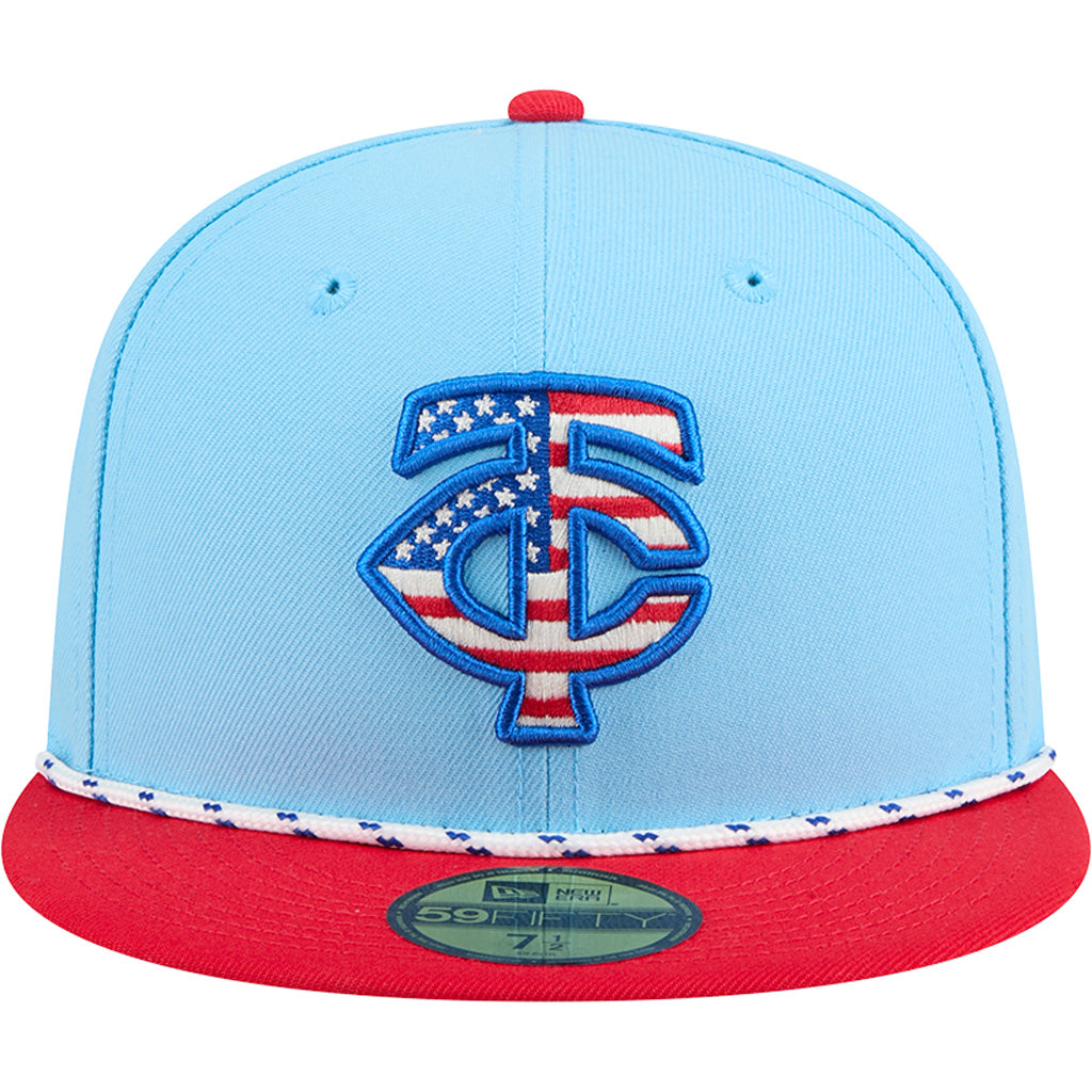 MLB Minnesota Twins New Era 2025 4th of July 59FIFTY Fitted Hat - Blue