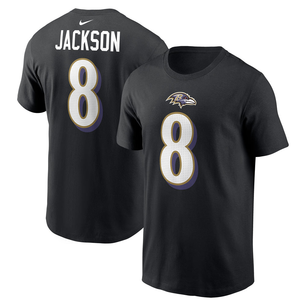 NFL Baltimore Ravens Lamar Jackson Nike Name & Number T-Shirt - Black