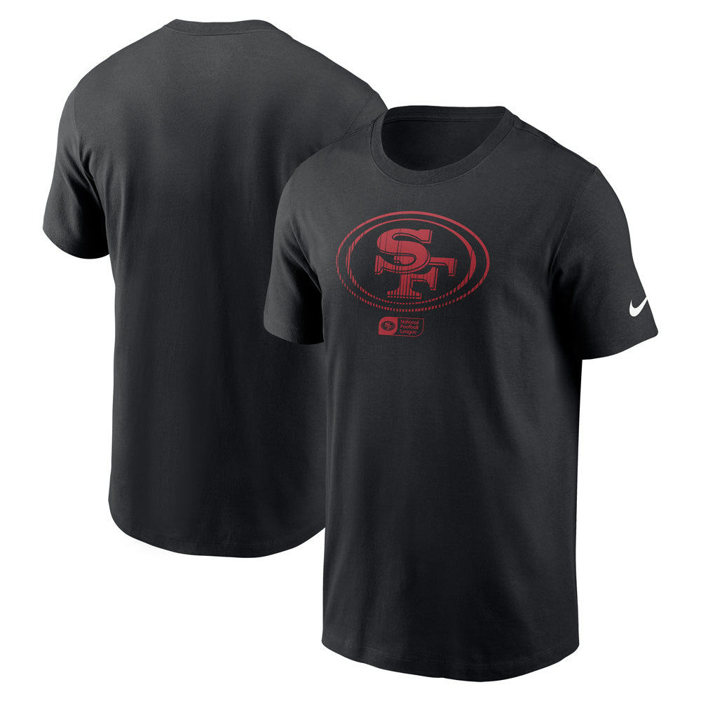 NFL San Francisco 49ers Nike Faded Essential T-Shirt - Black