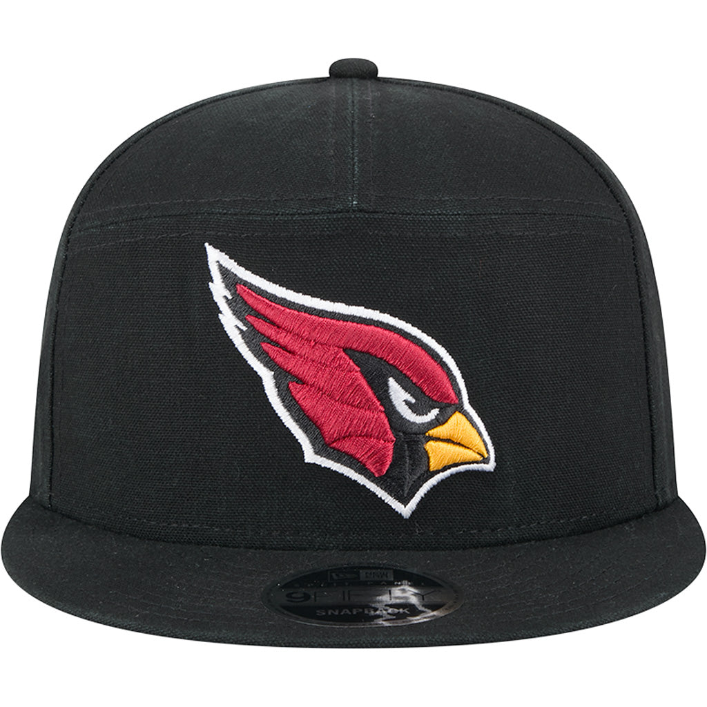 NFL Arizona Cardinals Cotton Canvas 9FIFTY Split Panel Snapback Hat - Black
