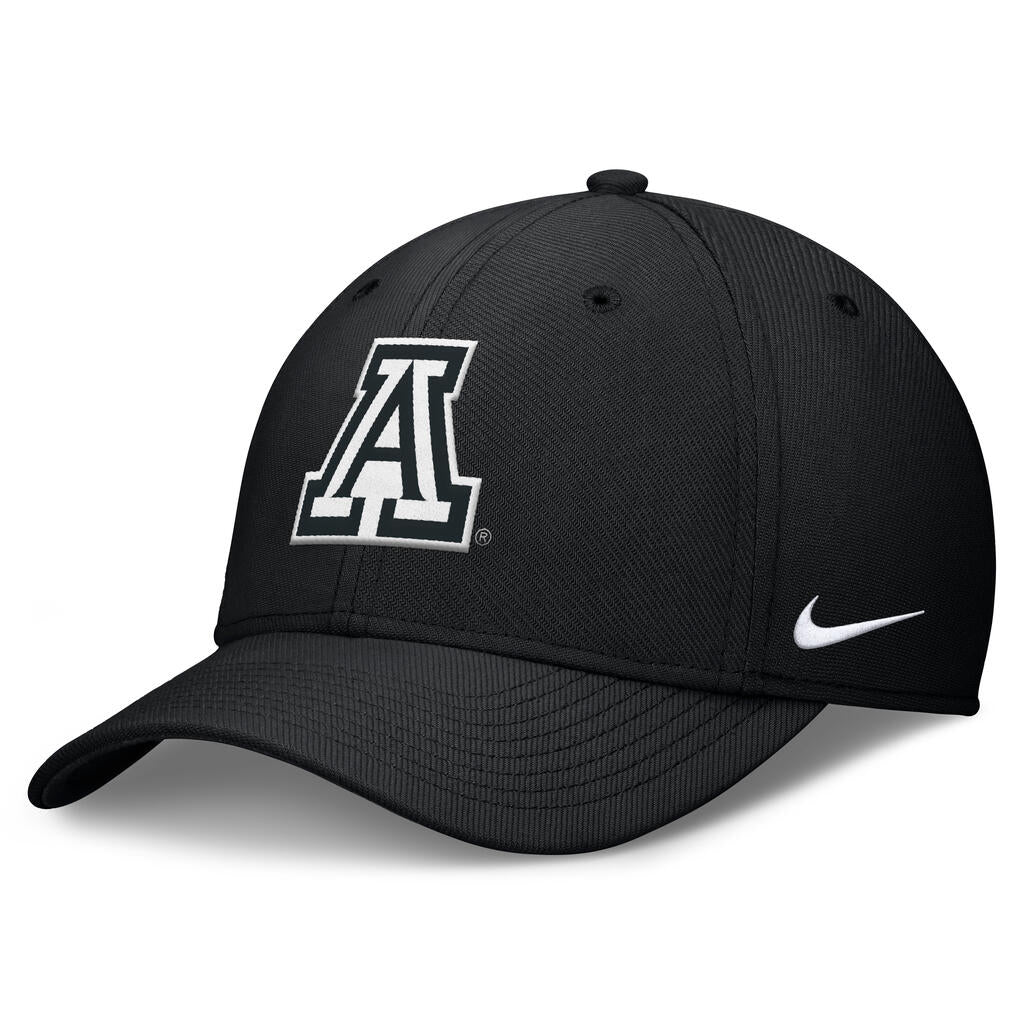 NCAA Arizona Wildcats Nike White Primary Logo Flex Fit Hat - Black