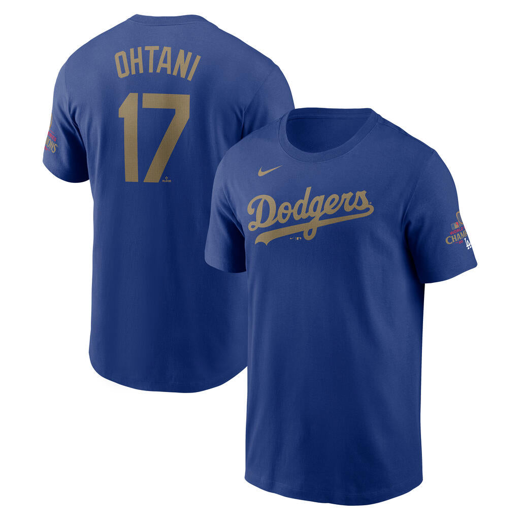 MLB Los Angeles Dodgers Shohei Ohtani Nike Gold Player T-Shirt - Blue