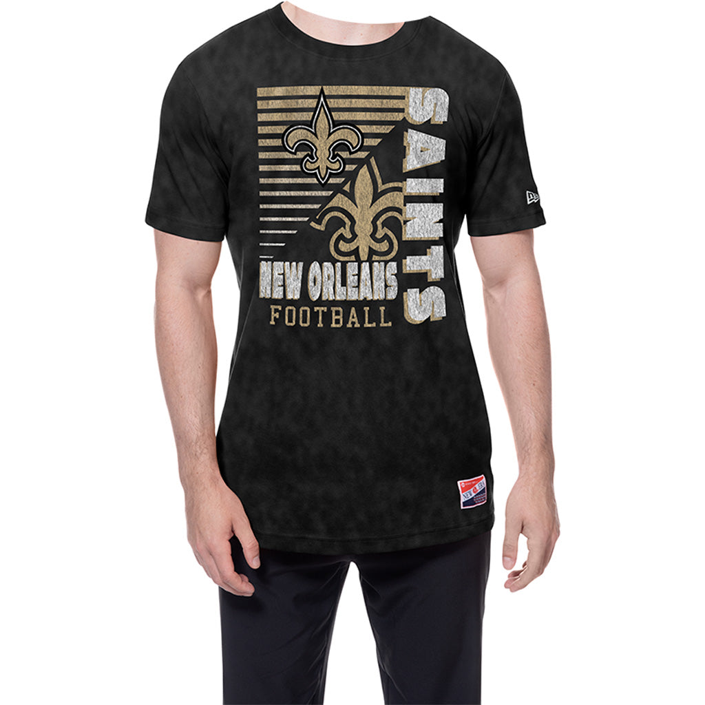 NFL New Orleans Saints New Era Throwback Wash T-Shirt - Black