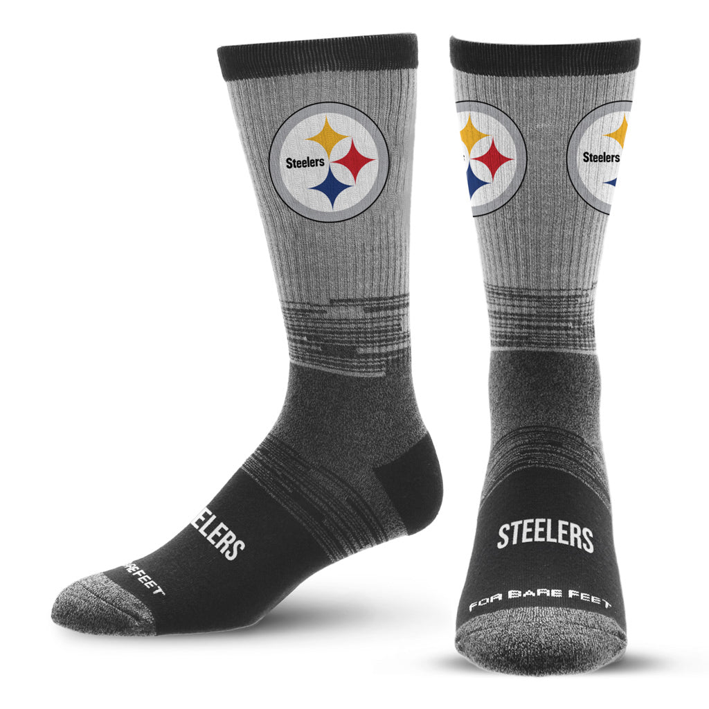 NFL Pittsburgh Steelers For Bare Feet Two-Tone Tonal Socks - Black