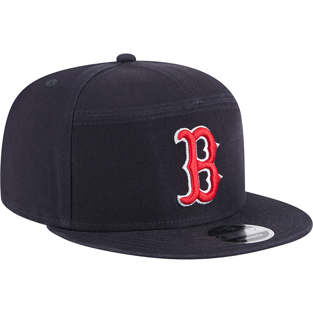 MLB Boston Red Sox Cotton Canvas 9FIFTY Split Panel Snapback Hat - Navy