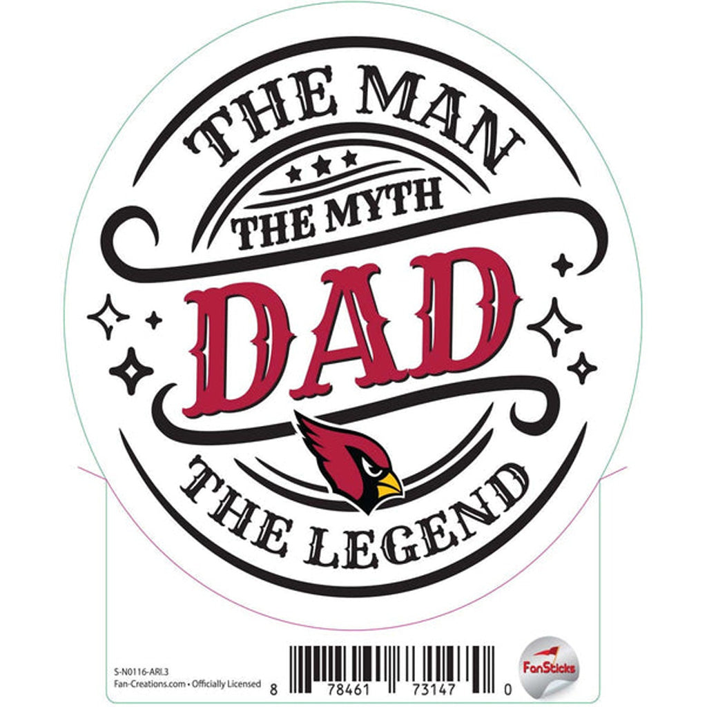 NFL Arizona Cardinals Fan Creations The Man The Myth Sticker