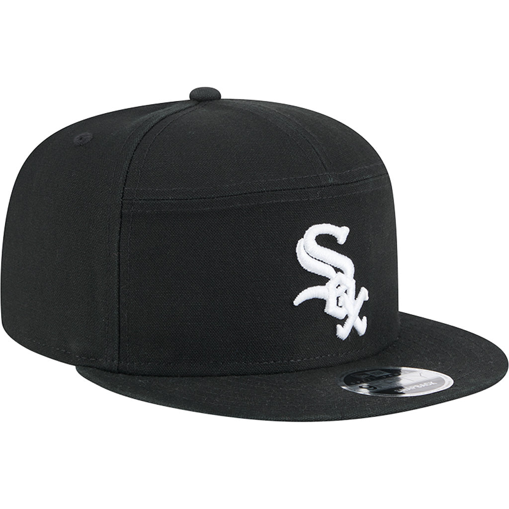 MLB Chicago White Sox Cotton Canvas 9FIFTY Split Panel Snapback Hat - Black