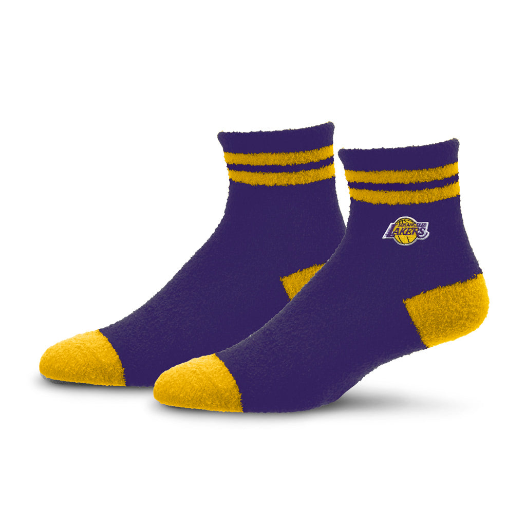 NBA Los Angeles Lakers For Bare Feet Stripe Cozy Socks - Purple