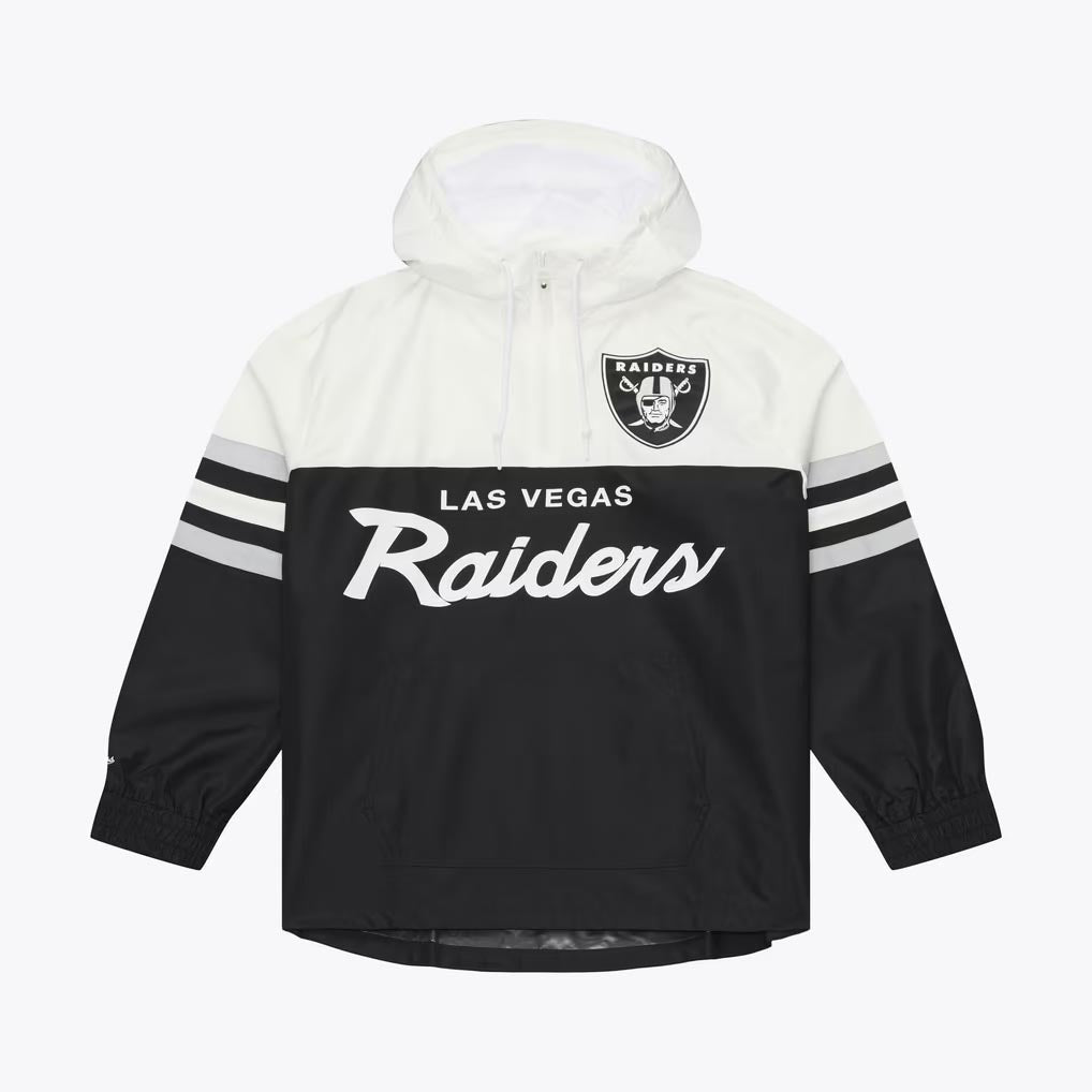 NFL Las Vegas Raiders Mitchell & Ness Head Coach Lightweight Windbreaker Jacket- Black