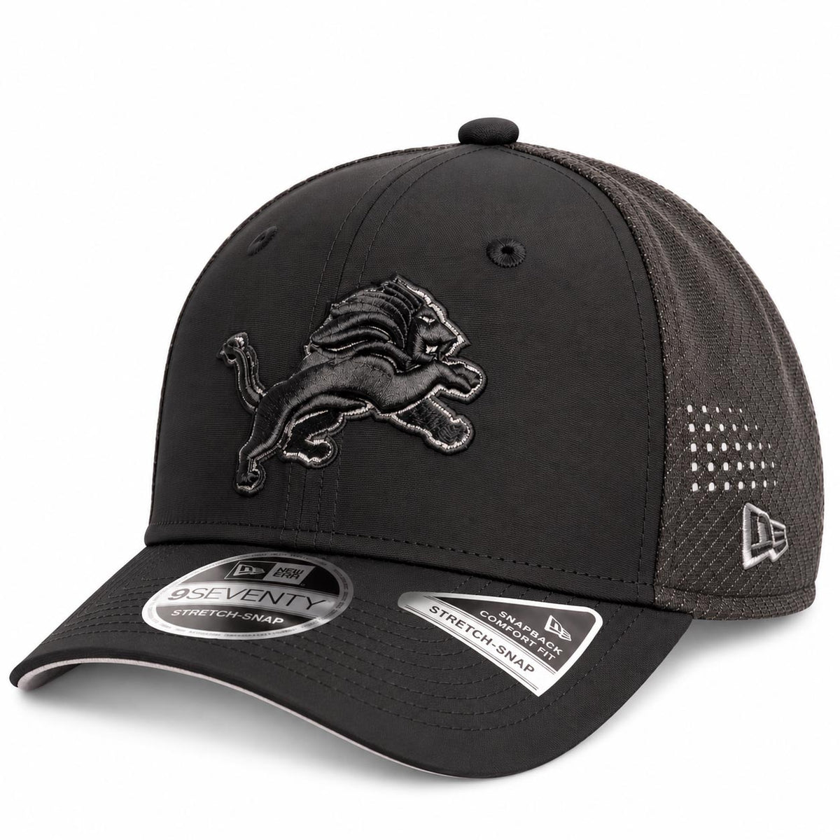 NFL Detroit Lions New Era Black Pearl Trucker 9SEVENTY Stretch-Snap Hat- Black