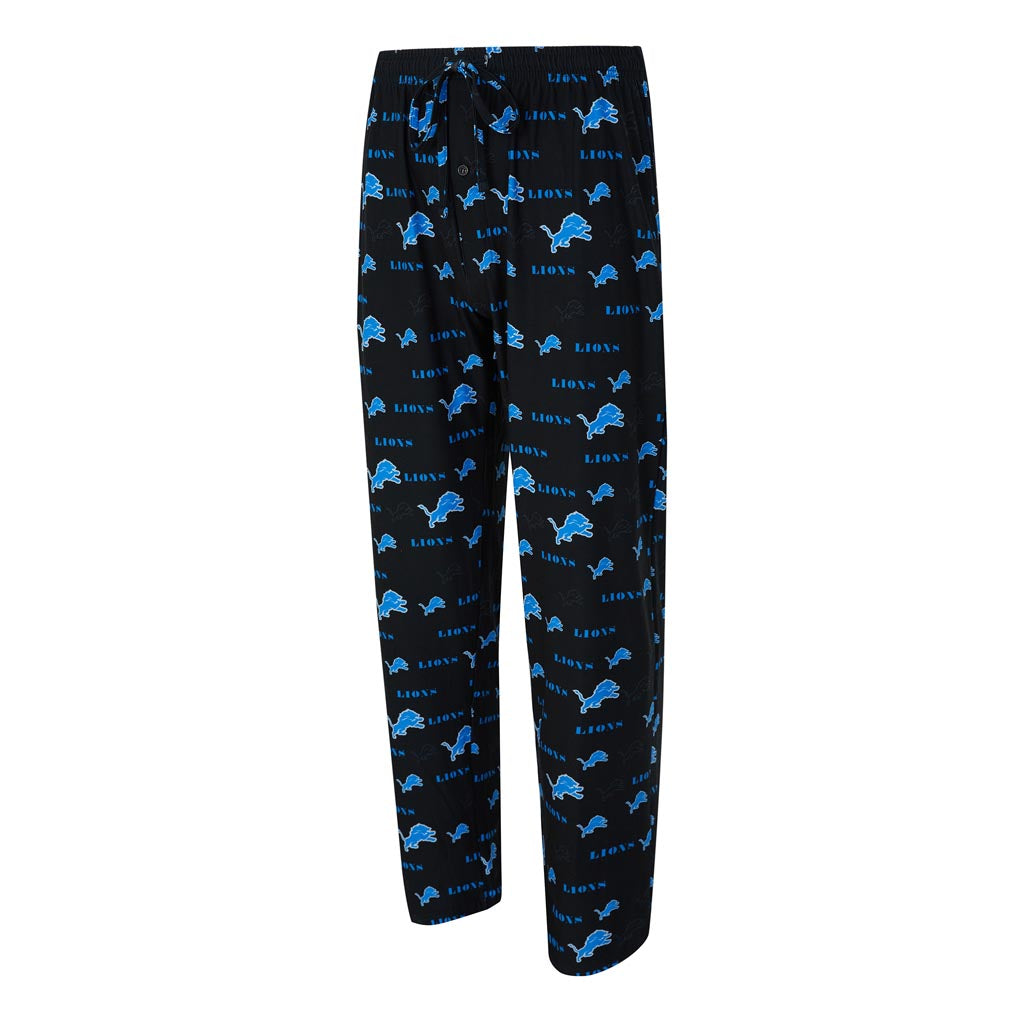 NFL Detroit Lions Concepts Sport Mosaic All Over Print PJ Pants - Black