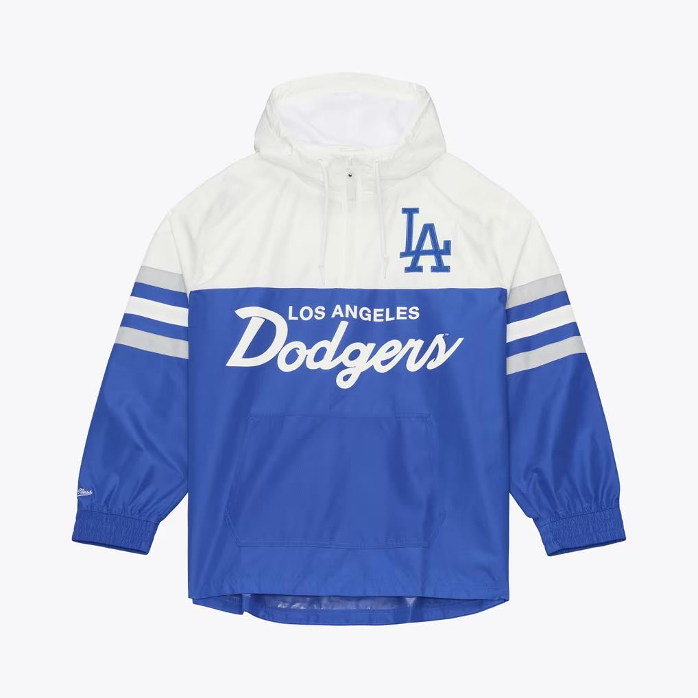 MLB Los Angeles Dodgers Mitchell & Ness Head Coach Lightweight Windbreaker Jacket- Blue