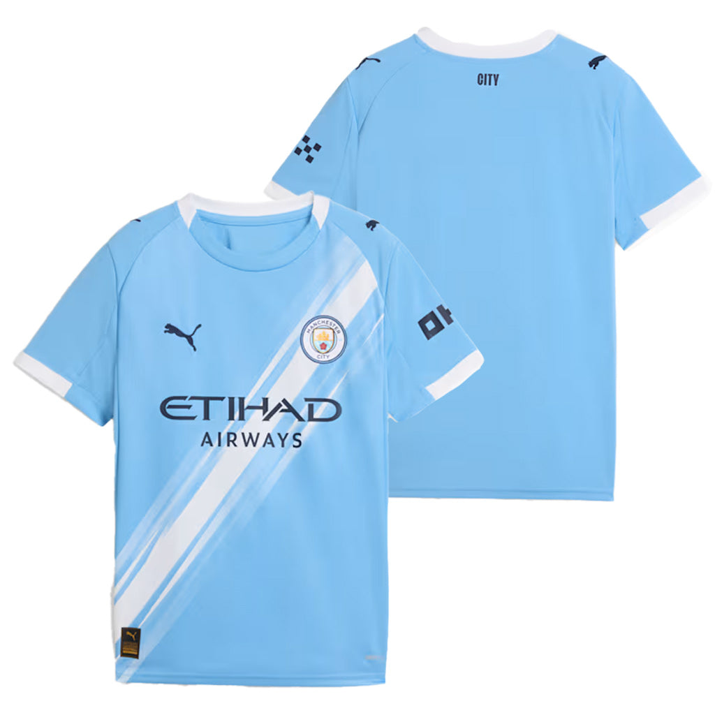 Manchester City Youth Puma 2025-26 Home Replica Jersey - Blue