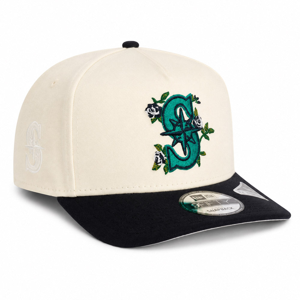 MLB Seattle Mariners New Era Two-Tone Summer Flower 9FIFTY A-Frame Snapback Hat - Cream